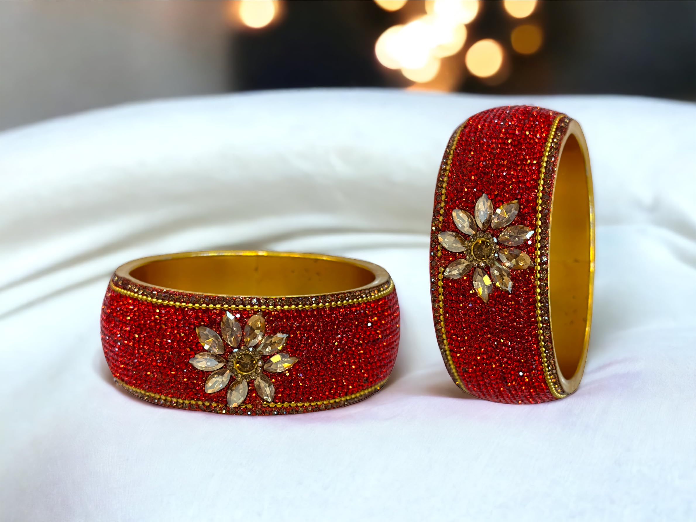 Brass Bangles Set for & (Pack of 2 Bangles) in Color- (Size_2.8)