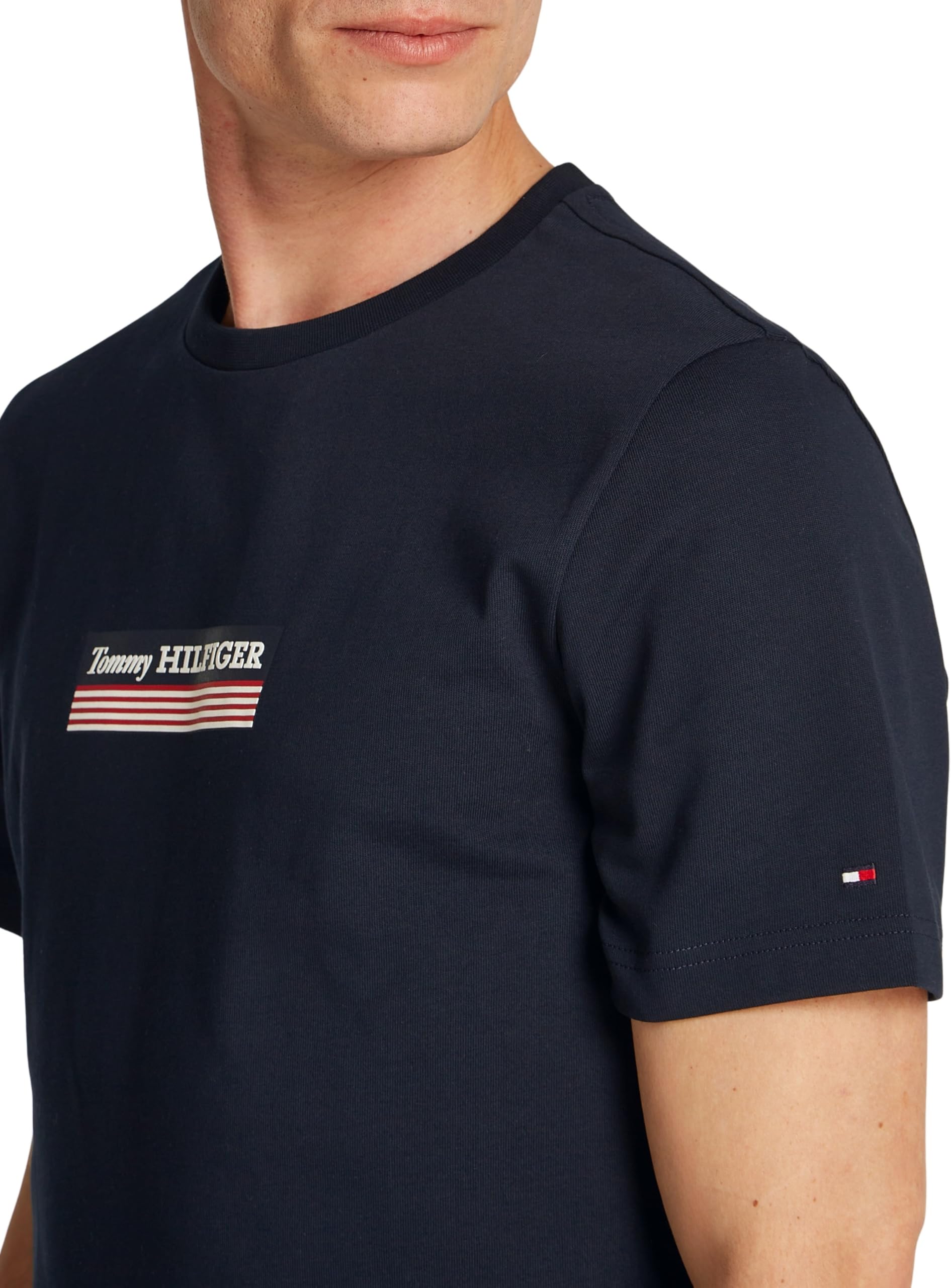 Tommy Hilfiger Uomo T-Shirt Maniche Corte Box in Cotone
