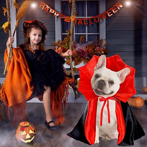 Miniatura 2 de GOYOSWA Disfraz de Halloween para perro, capa de vampiro, disfraz de diablo para perro, capa de vampiro, disfraz de Halloween para perros pequeños,