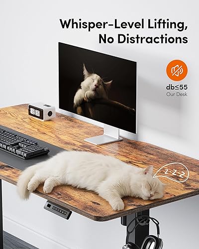 Miniatura 219 de FEZIBO - Escritorio eléctrico ajustable para trabajar sentado o de pie, 40 x 24 pulgadas, para oficina en casa, escritorio ergonómico para Negro