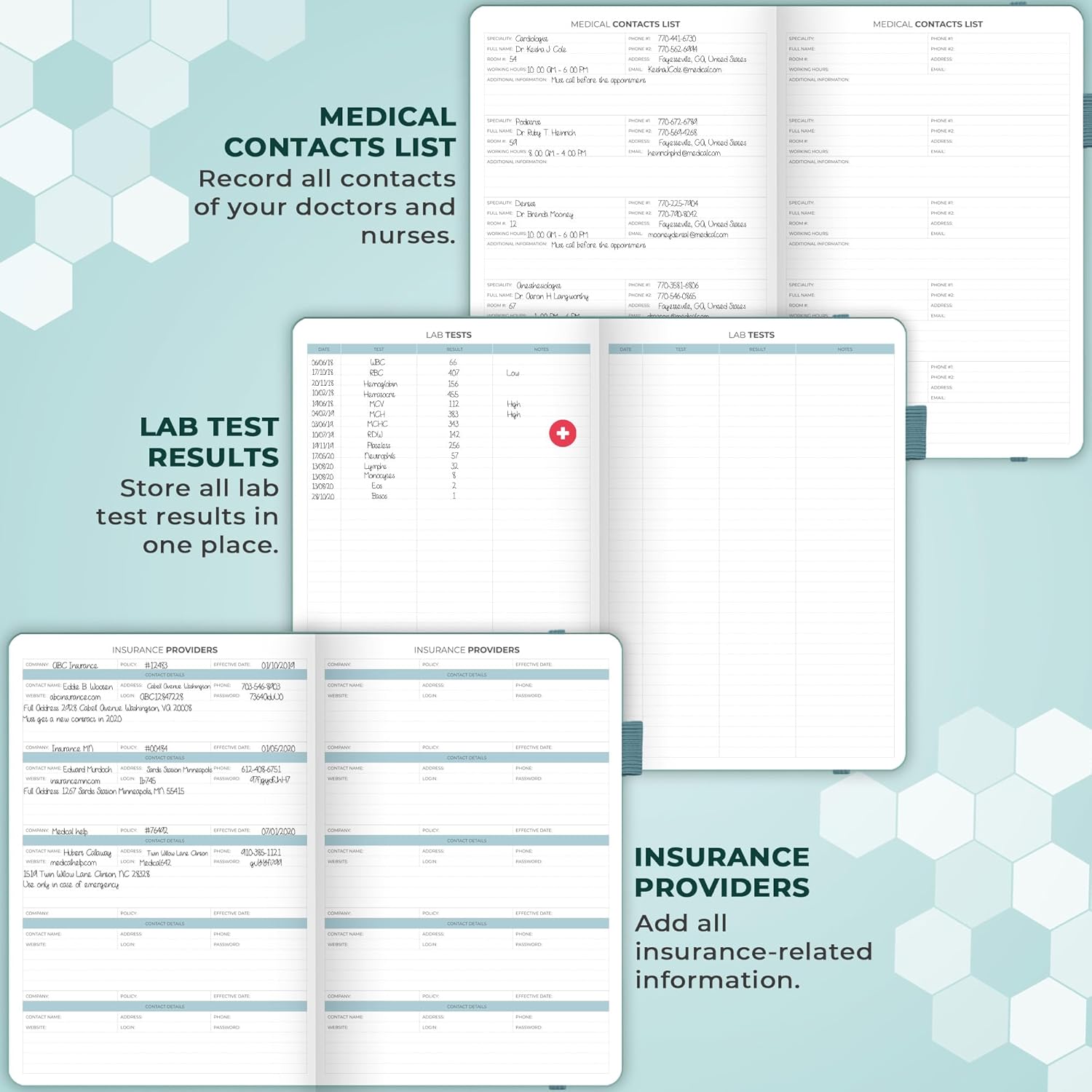 Clever Fox Large Medical Planner 12-Month – Medical Notebook, Health Diary, Wellness Journal to Track Health – 12 Months, 7x10.5″ (Aquamarine)