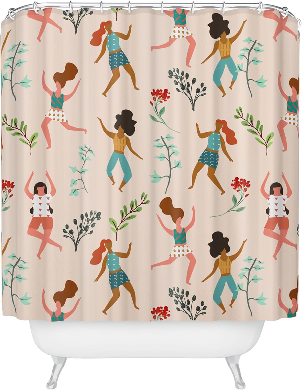 Society6 Shower Curtain - Bathroom Decor by 83 Oranges - Extra Long Fabric Shower Curtains for Bathroom, 71" x 74", Central Park Zumba