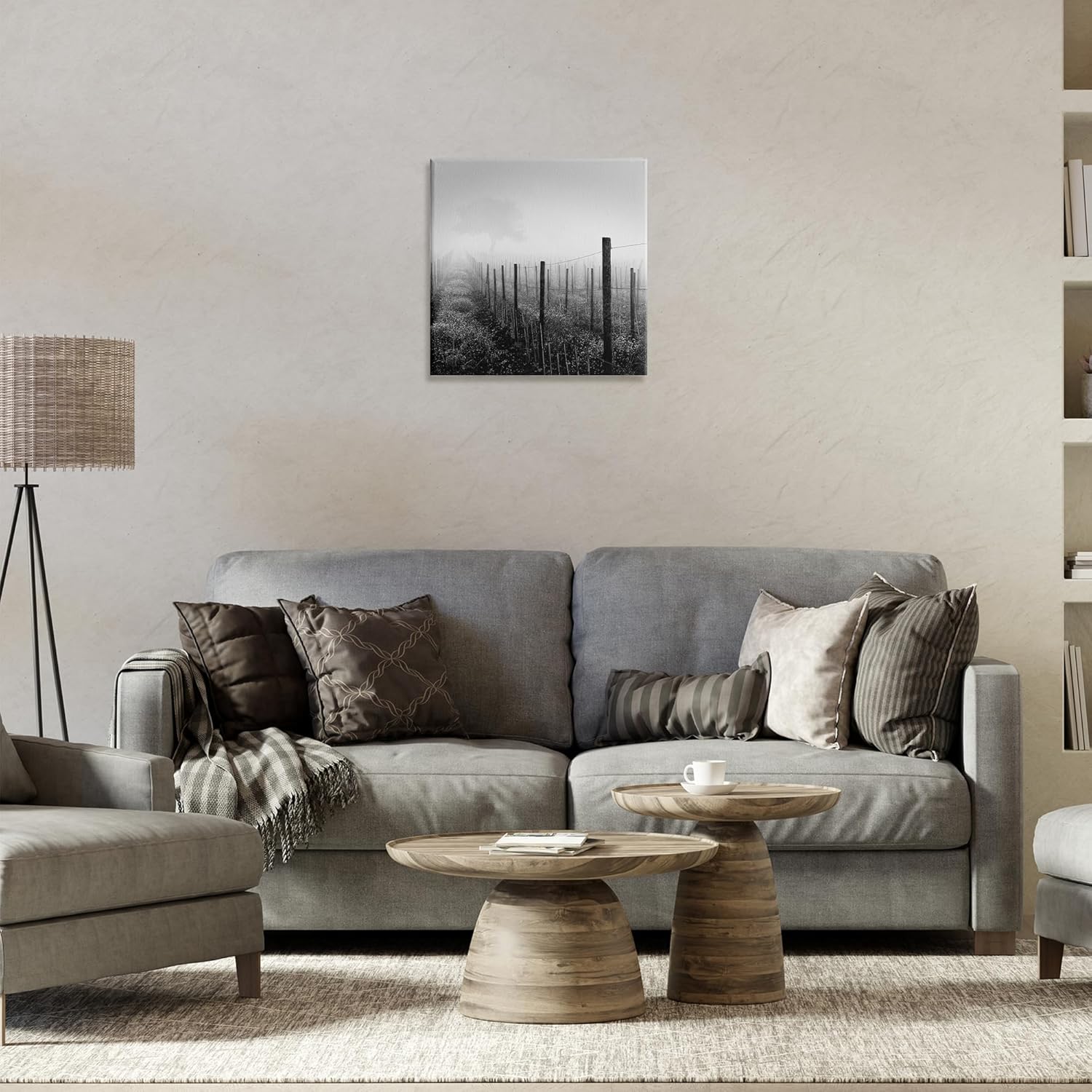 Stupell Industries Vineyard at Dawn Canvas Wall Art Design by Chip Forelli, 17 x 17