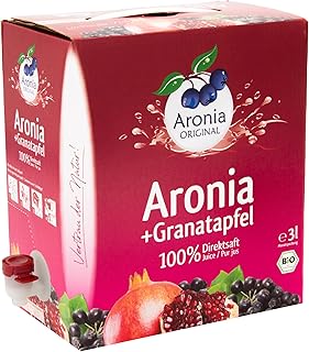 Aronia Original Bio Pur Jus + Grenade 100 % Bio en Boîte 3 L