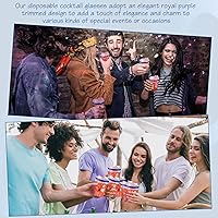 Vista 6 de Tanlade 200 vasos de plástico transparente de 10 onzas, vasos de plástico con bordes, vasos desechables elegantes para fiestas, bodas, día de Acción