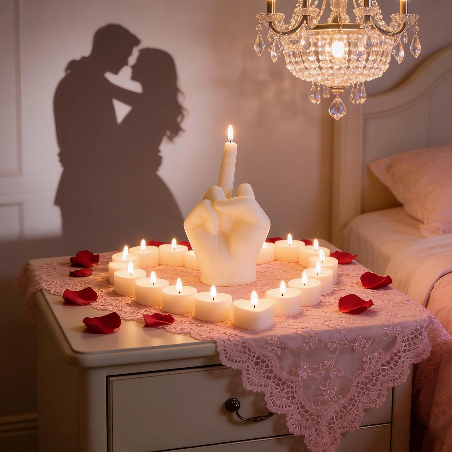 5 Pcs Middle Finger Shaped Scented Candles, Funny Gag Gift & Novelty Photo Prop, Unique Quirky Home Decor Candle (White)