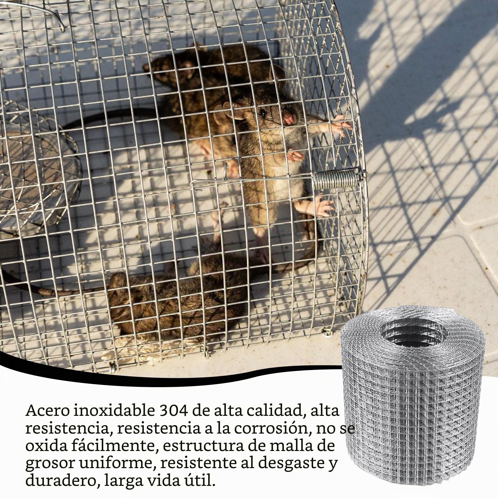 Vaileal Malla de alambre, 10 cm x 6 m, malla de alambre galvanizada en caliente, malla fina, malla de metal para el acceso de protección contra ratas, ardillas y pájaros