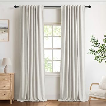 100% Blackout Curtains 2 Panels, 50" W x 96" L, Beige