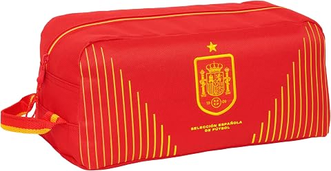 SELECCIÓN ESPAÑOLA DE FÚTBOL - Zapatillero Mediano, Multiusos, Portatodo, Deporte, Extraescolares, Fútbol, Cómodo y Versátil, 34x18x15 cm