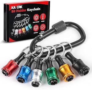 Mise à niveau, pousser pour déverrouiller, katerk 6 pièces de porte-embouts en aluminium allié de 1/4 pouce, barre d'extension légère à changement rapide, adaptateur de perceuse à clé portable, avec mousqueton noir