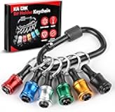Push to Unlock,Katerk 6pcs 1/4 inch Hex Shank Aluminum Alloy Screwdriver Bit Holder Light-Weight Quick-Change Extension Bar Keychain Drill Screw Adapter Portable,Black Carabiner,Tool Gifts for Men