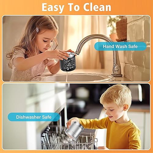 Miniatura 4 de Termo de alimentos de 15.2 onzas para niños, tarro de almuerzo aislado de acero inoxidable SUS316 con cuchara y asa, termo de boca ancha para