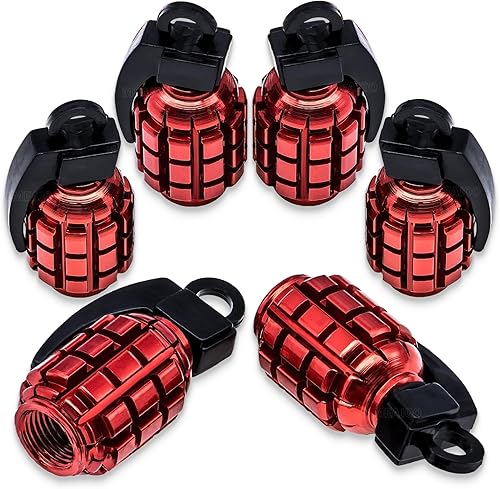 MEAJOO 6 tapas de vástago de válvula de neumático, tapas de válvula de neumático de acero inoxidable para automóviles, camiones, SUV, motocicletas,