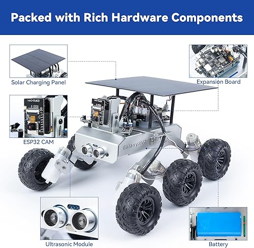 Miniatura 2 de SunFounder Kit GalaxyRVR Mars Rover, kit de auto robot de video inteligente compatible con Arduino Uno R3 con ESP32 CAM para imágenes FPV en tiempo