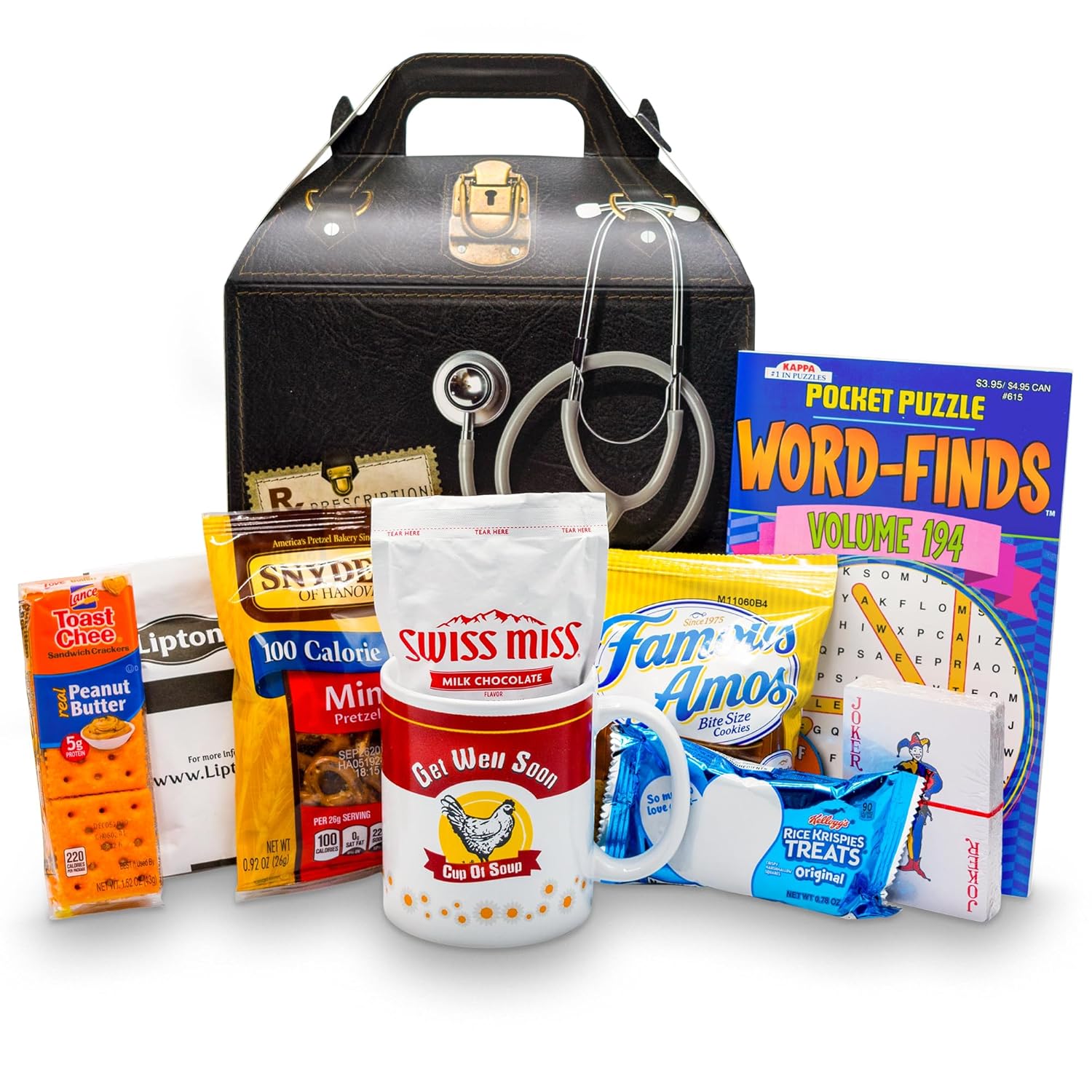 Get Well Soon Gift Package | Sick Care Package for Men and Women | After Surgery Gifts in Unique Doctor Box | Get Well Gifts with Snacks & Games | Thinking Of You Gift Basket | Nikki's Gift Baskets