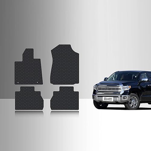 Juego de 4 piezas de alfombrillas ToughPRO para Toyota Tundra  todo clima  resistentes  negro hule  (2007  2014)