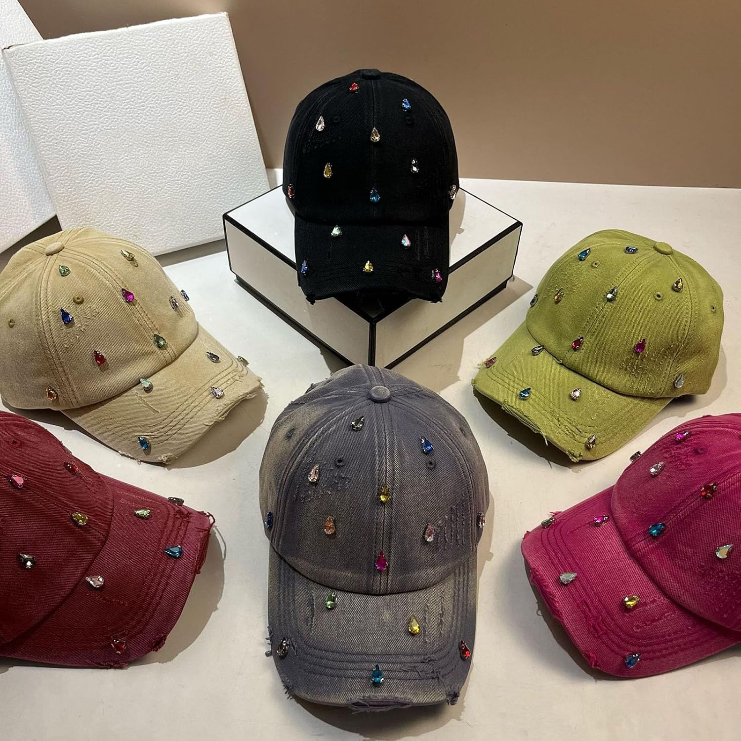 Sophisticated Unisex Hats Rhinestones Casual Travel image 5