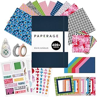 PAPERAGE Junk Journal & Scrapbook Kit, Hardcover Blank Journal Notebook,...