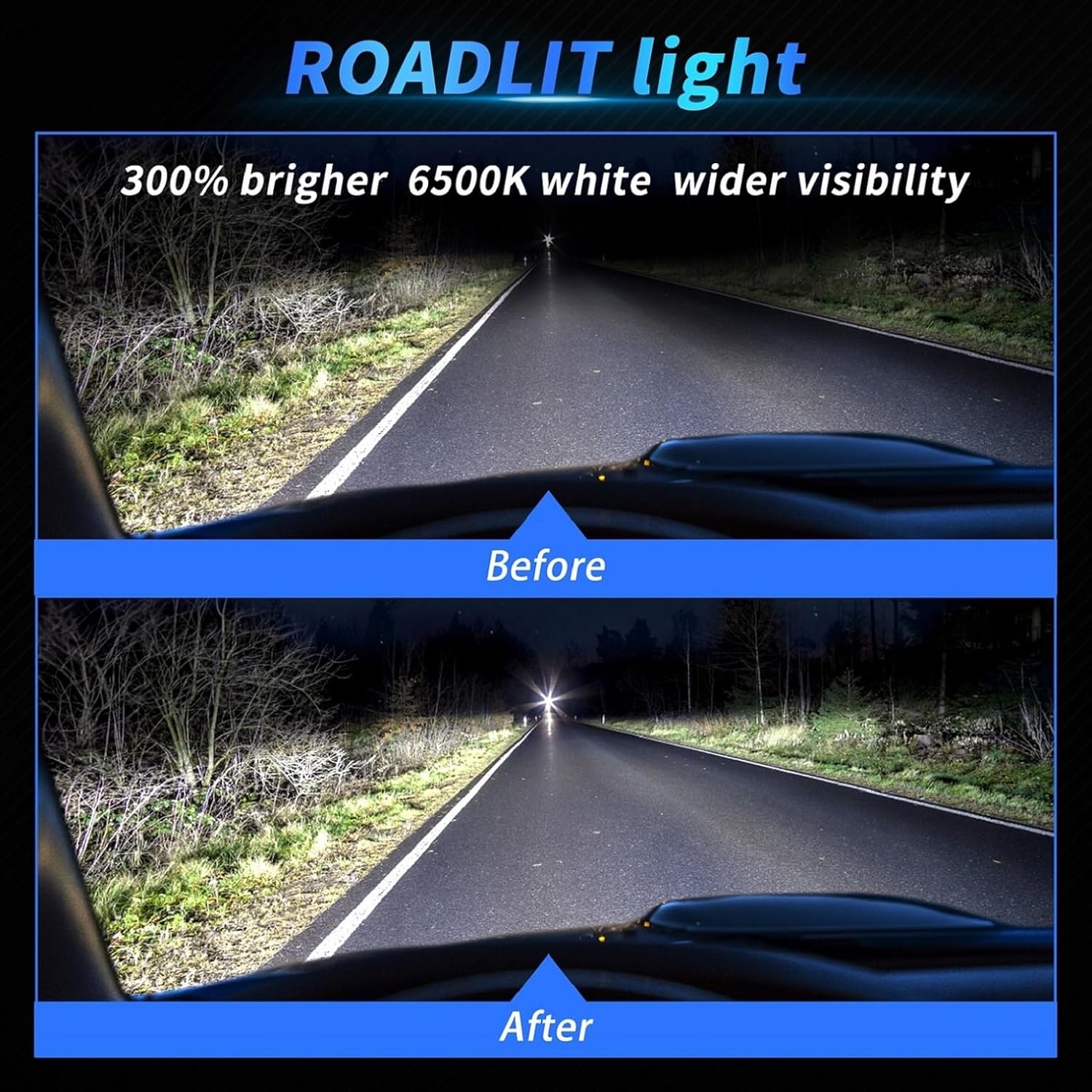 Compatible for (Year: 2005 2006 2007 2008) Toyota Corolla Light Bulbs, 9005 High Beam 9006 Low Beam 9145 Fog Light Bulb, 6500K Bright White Set, Plug with Play, Powersports Bulbs - 6 Pack