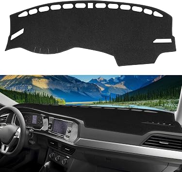 SKYLOTEC Dashboard Mats for VW Volkswagen Jetta 2019-2024 2025 | for Jetta Dash Cover Accessories, Non Slip Carpet Pad Carpet Sunshade Protector Black
