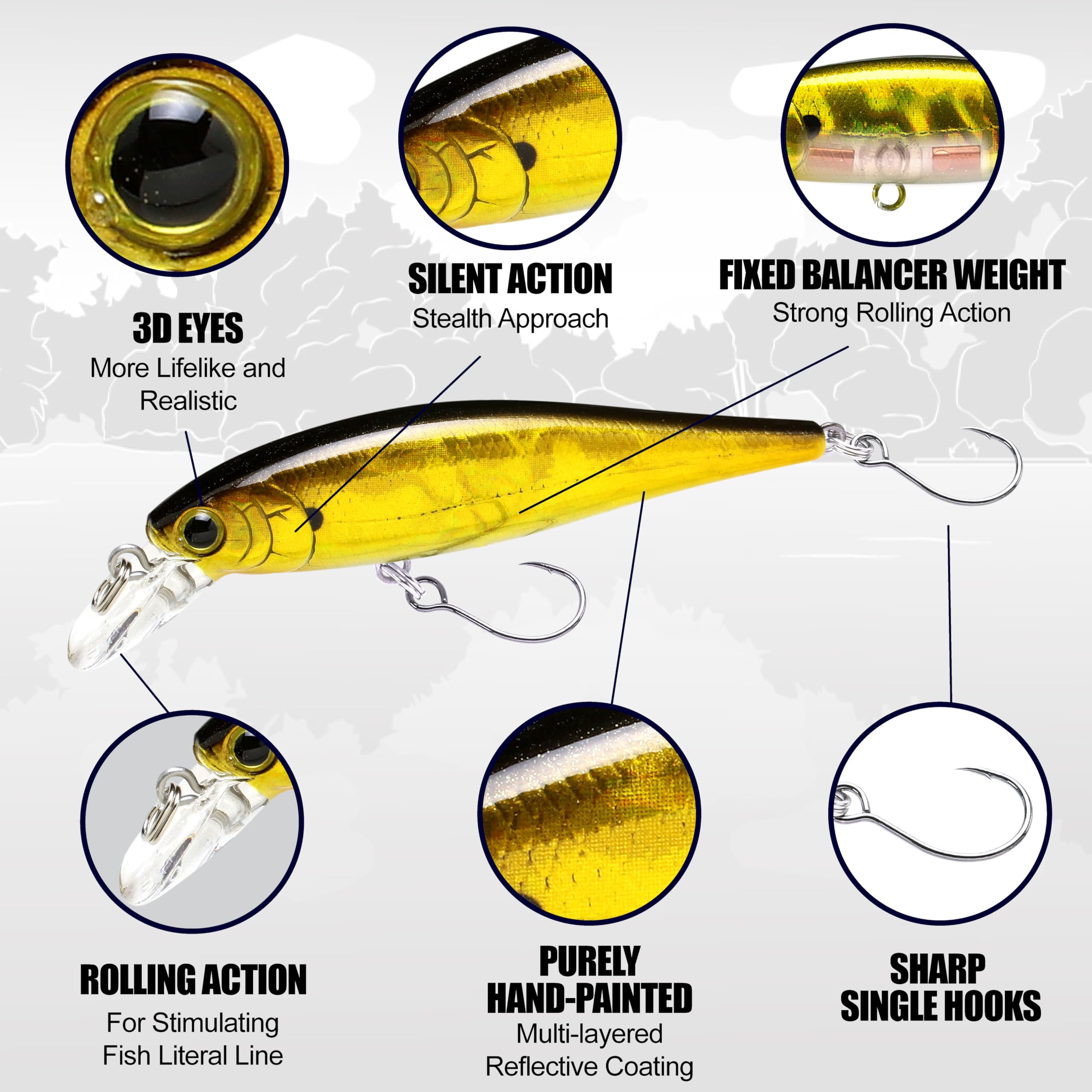 LUCKY CRAFT Pointer 65 SFT ~Single Hook Tune~, Trout Lure, Fishing