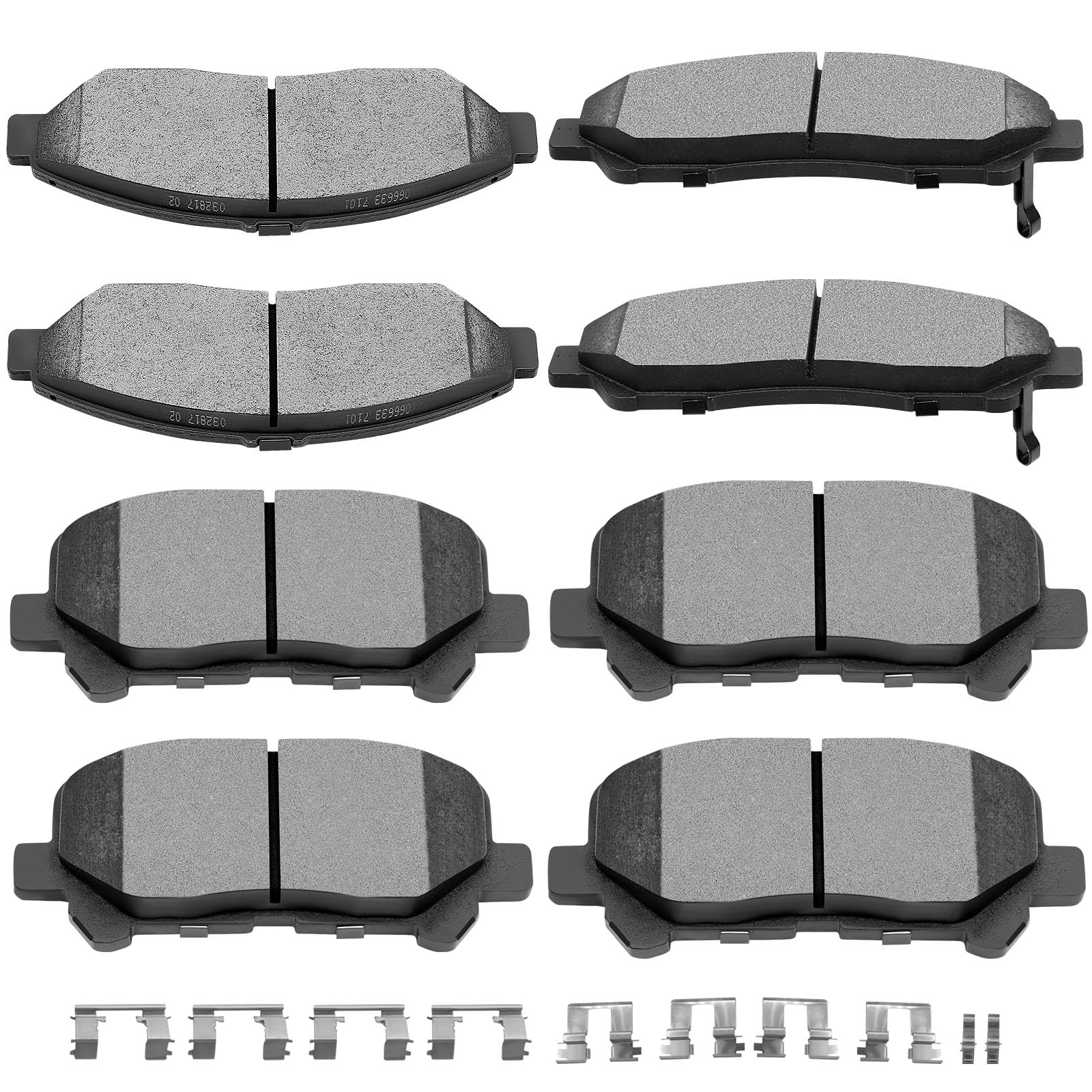 SCITOO D1378 D1281 Front Rear Ceramic Brake Pads Sets Fit For Acura MDX 2007-2013,For Acura ZDX 2010-2013,For Honda Pilot 2009-2011