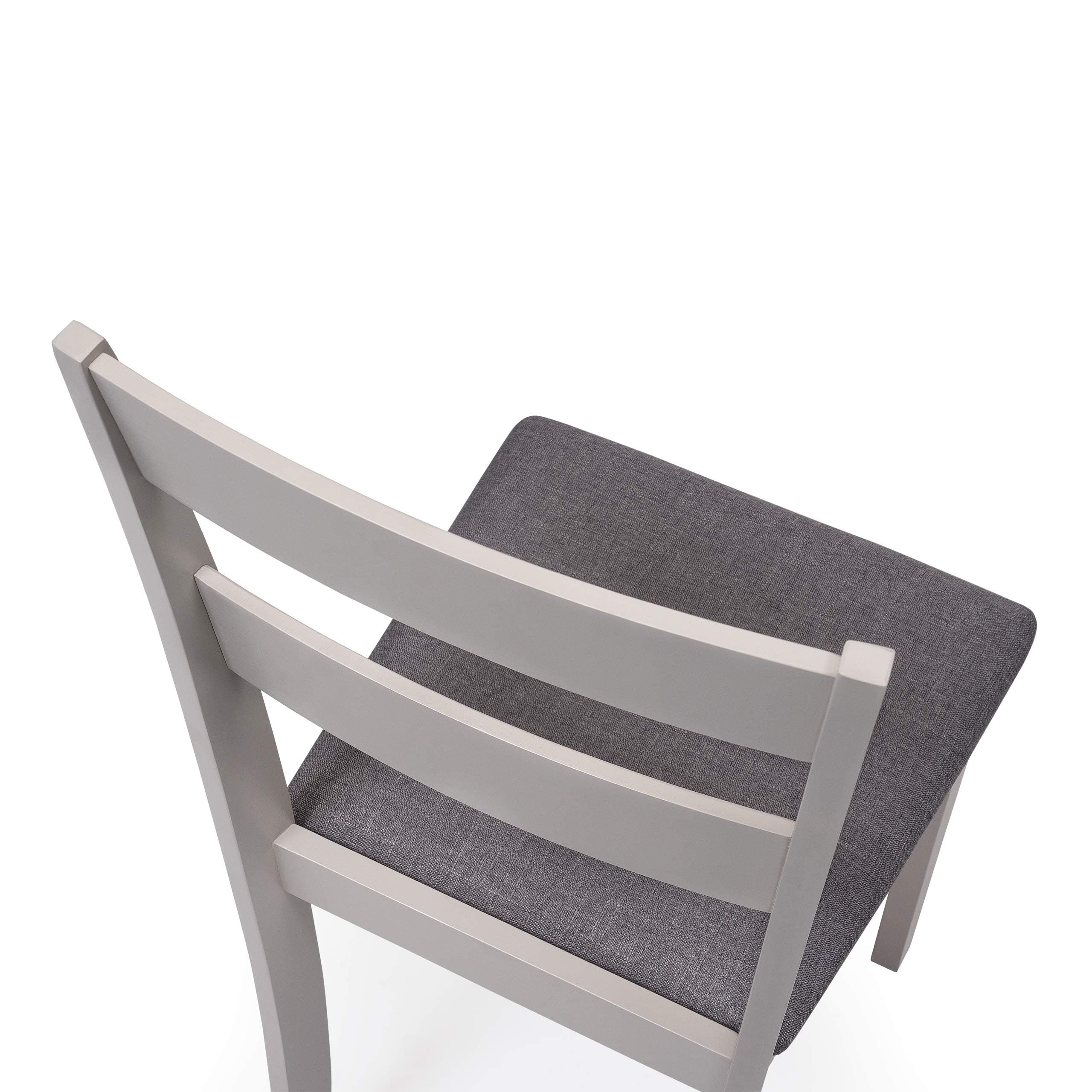 Homely - Conjunto de Comedor Dallas Grey | Mesa de Cocina Redonda Extensible de 90 cm (17,5/55 / 17,5) cm. | Mesa con 2 alas abatibles | 2 sillas de Cocina/Comedor de Madera Lacado en Gris