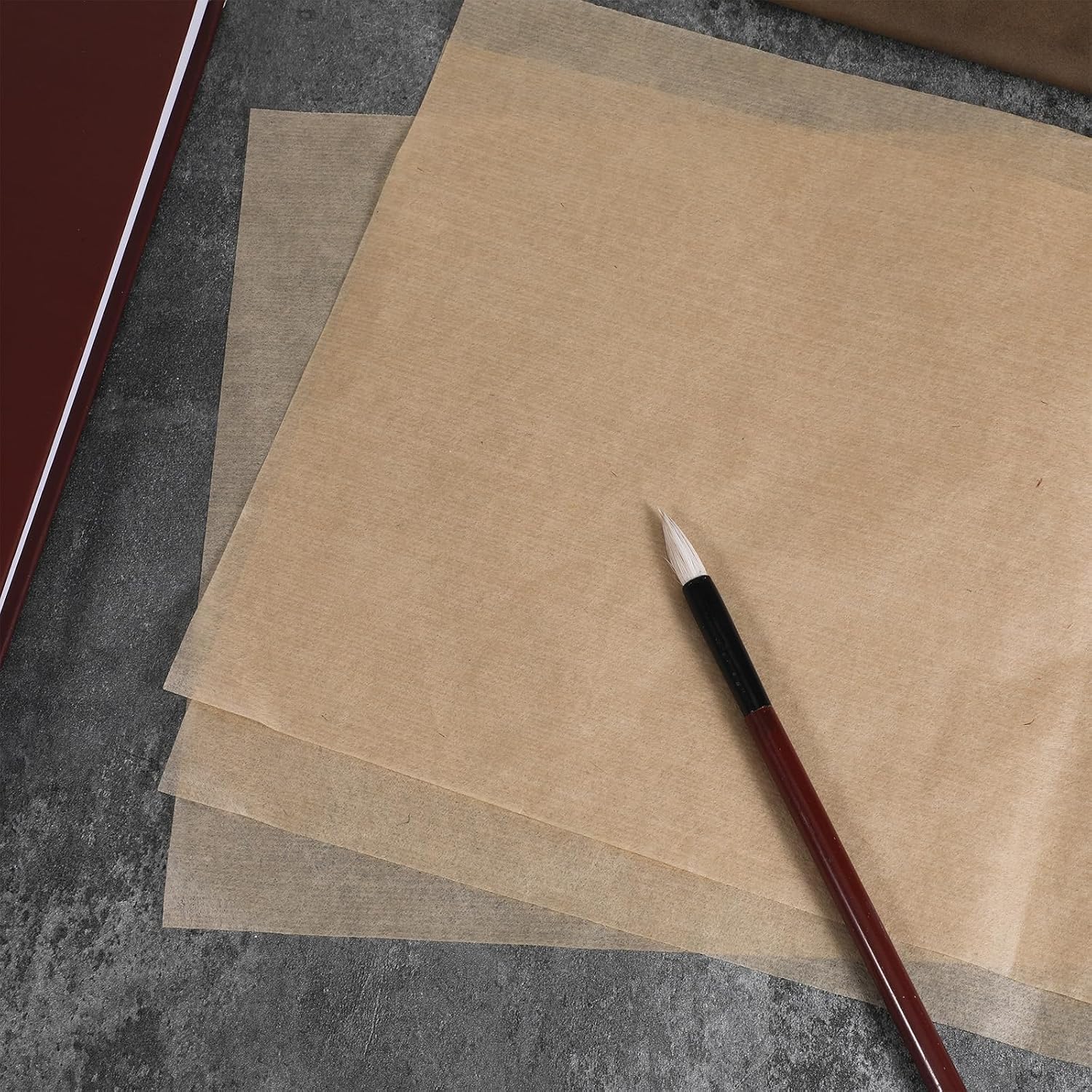 100 Sheets Cicada Wing Paper Handmade Bamboo Pulp Xuan Papers Natural Fiber Rice Paper for Decoupage Ultra-Thin Translucent Art for Calligraphy Painting & Crafts (Antique, 16x9.5in)