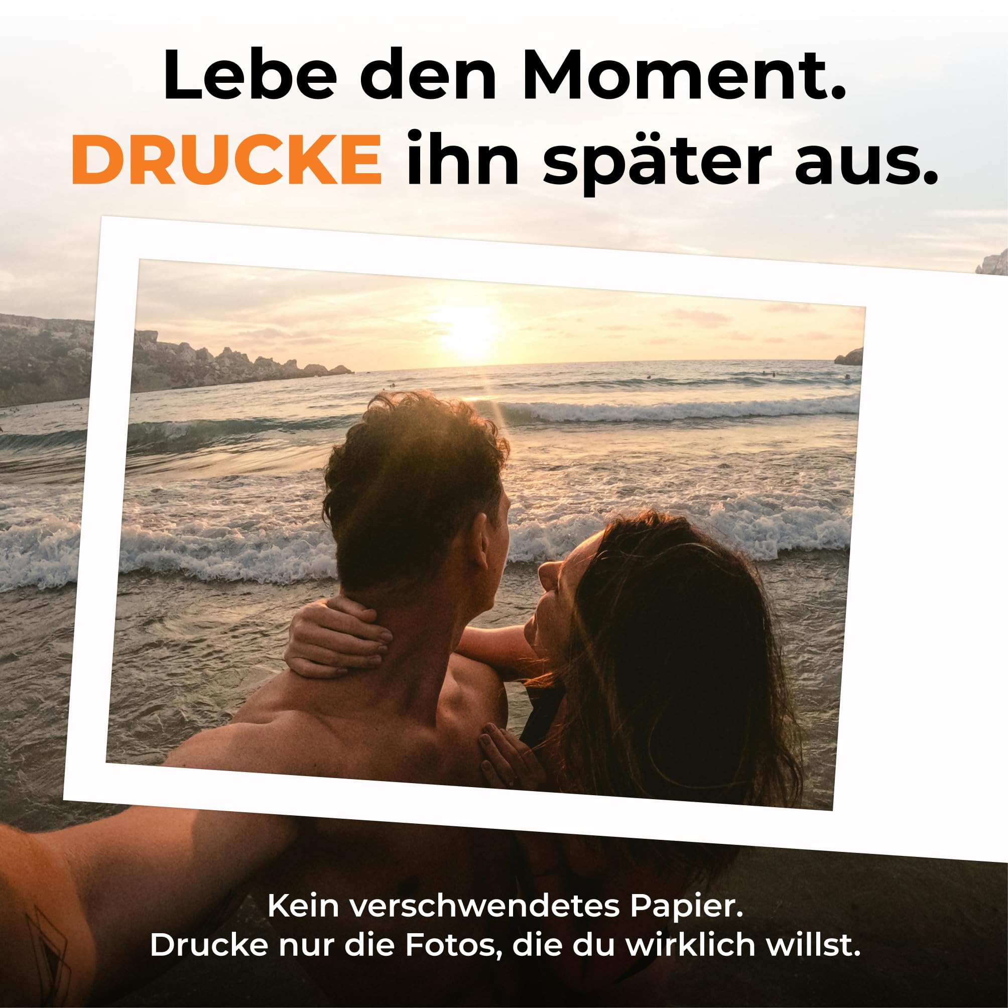 Denver MCP-6010 Mini Fotodrucker für Smartphone, mobiler Farbdrucker mit Bluetooth 5.2, 600 DPI, iOS & Android, tragbarer Fotodrucker mit Akku, inkl. Patrone & 20 Blatt Fotopapier Set