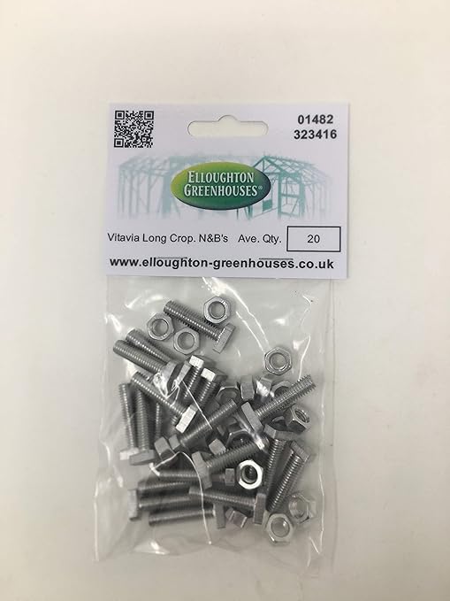 20 Vitavia LONG Cropped Rectangular Head 22mm Greenhouse Nuts & Bolts