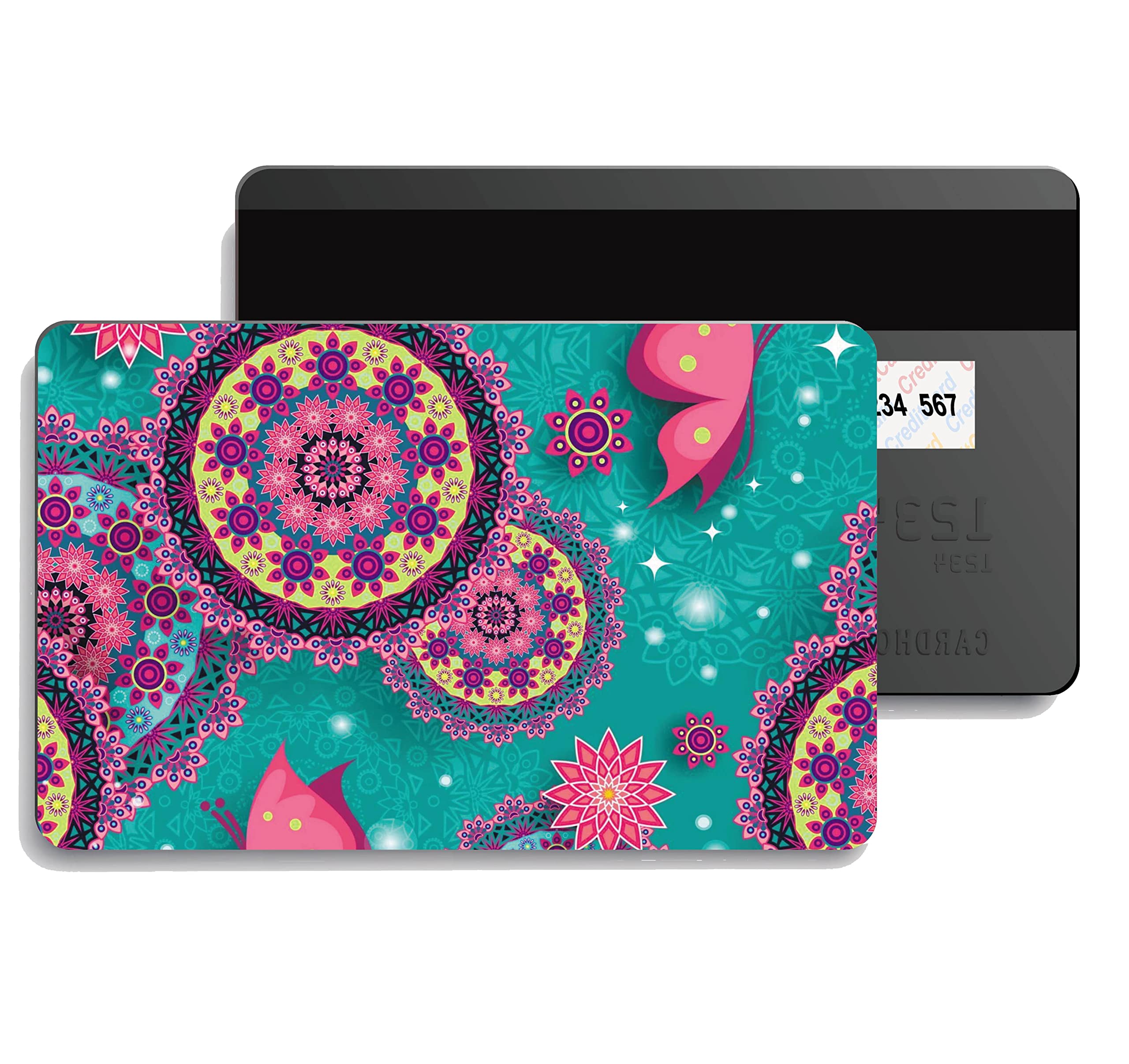 Amazon.com: 4Pcs/Set Card Sticker with Bohemian style psychedelic flowers - Credit  Card Sticker - Debit card sticker - Transportation Card, Key Card Skin  cover for standard size chip with These Removable Stickers :