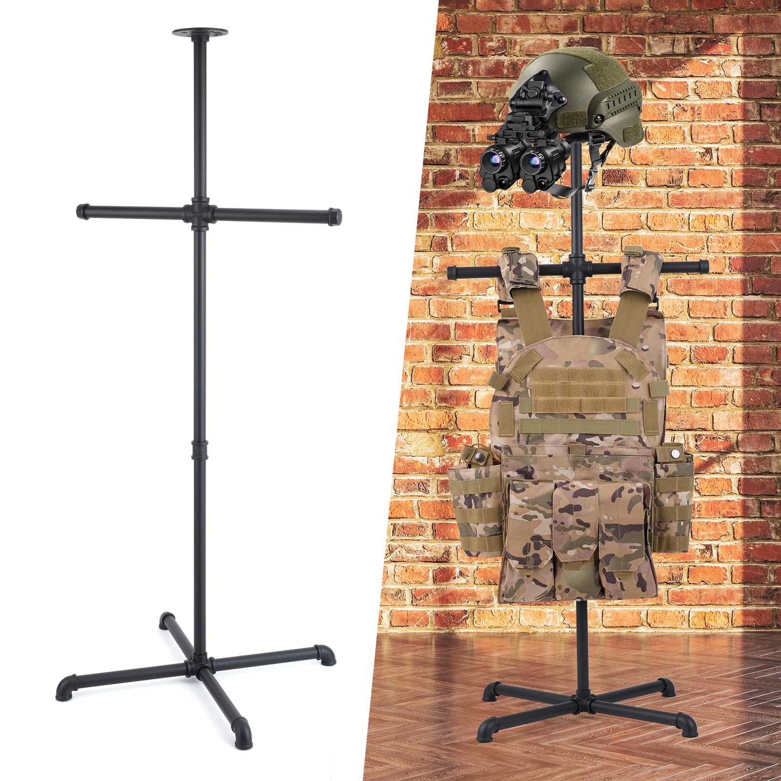WANLZJ Body Armor Stand - Heavy Duty Steel Tactical Gear Stand for Tactical Vest Helmet Belt Display and Storage, Tactical Vest Hanger for Police and Duty Gear Rack