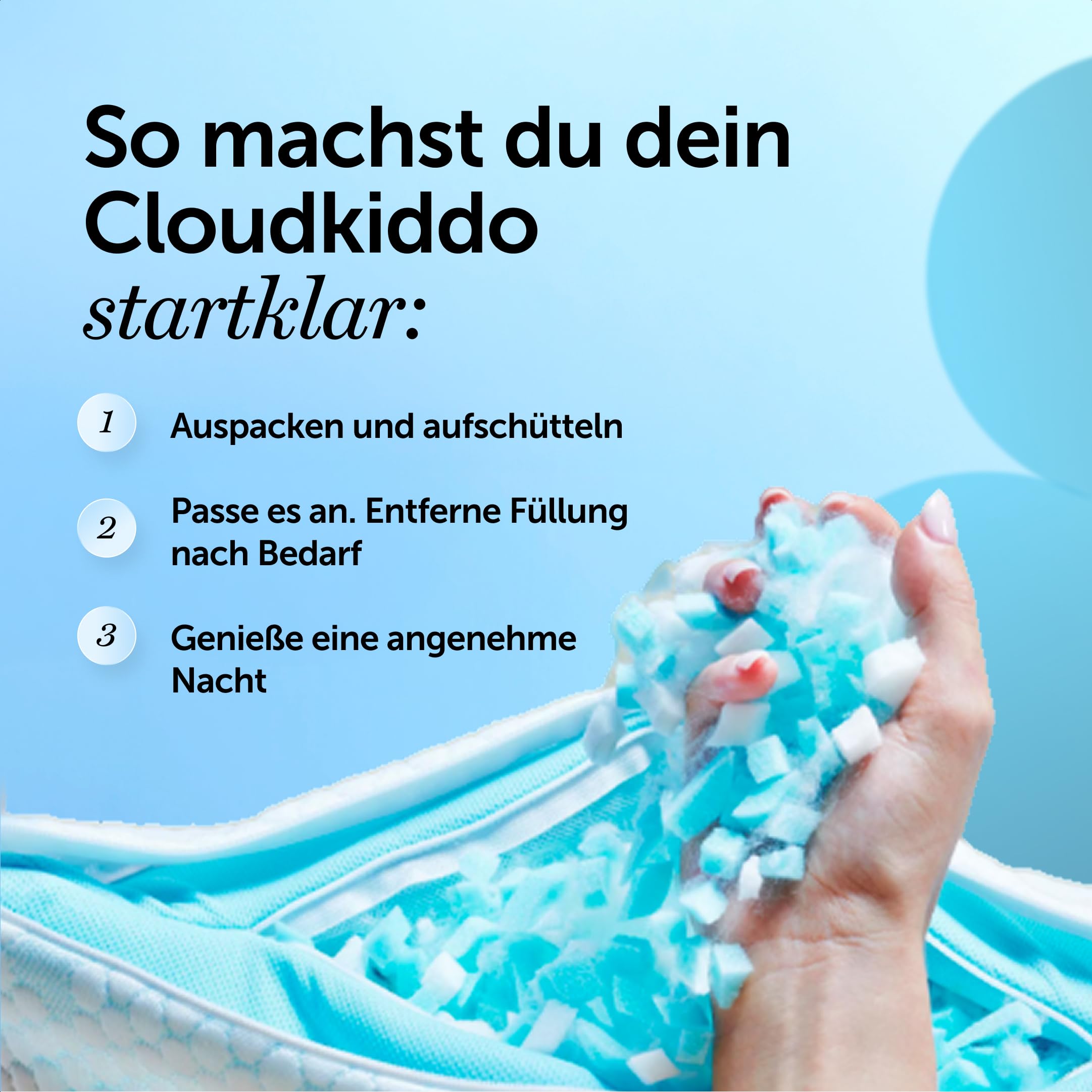 Cloudpillo Memory Foam Pillow für Kinder – Premium Schlafkissen, 37 x 55 cm, Ergonomisch, Weiß, Ideal für die Schlafbedürfnisse von Kindern
