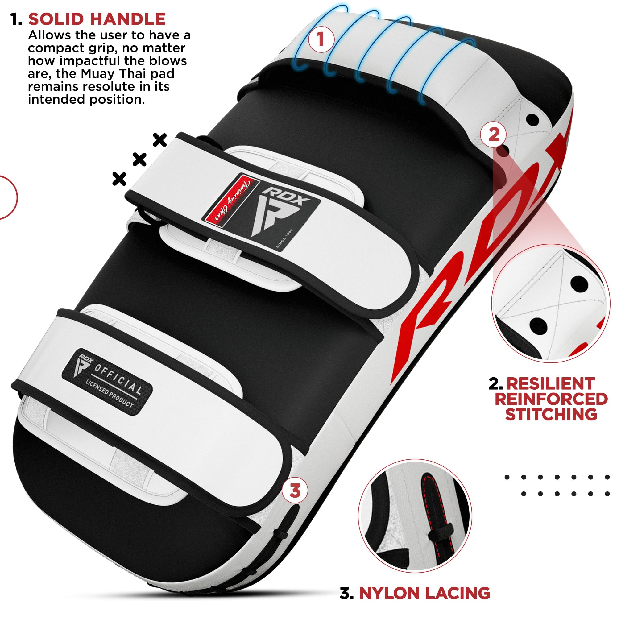 RDX Colpitori In Arti Marziali Allenamento, Maya Hide Pelle, Scudo Sciopero Thai Pao Pads, Strike Pastiglie Scudo Boxe, Muay Thai Kick Boxing MMA Taekwondo,Pacchetto Contiene Pezzo Unico (Un solo pad)