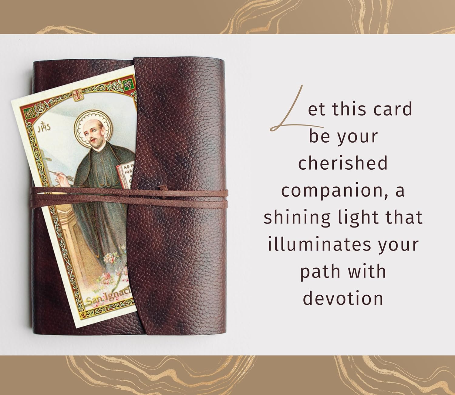 Trendzeen San Ignacio de Loyola Oracion - Saint Ignatius de Loyola Medalla - Spanish St Ignatius Loyola Prayer Card and Pendant Set, Made in Italy - 2 Items - Image 4