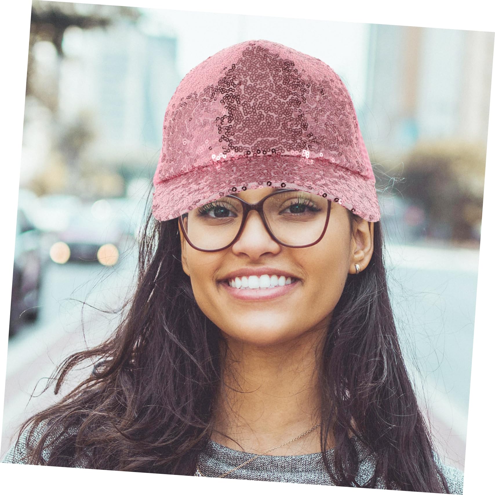 SOIMISS Chapeau en Maille Bec de Canard Chapeau de Fete Chapeau pour Femme Casquette de Baseball pour Courir Chapeau de Soleil en Plein air Chapeau de Course Polyester Rose