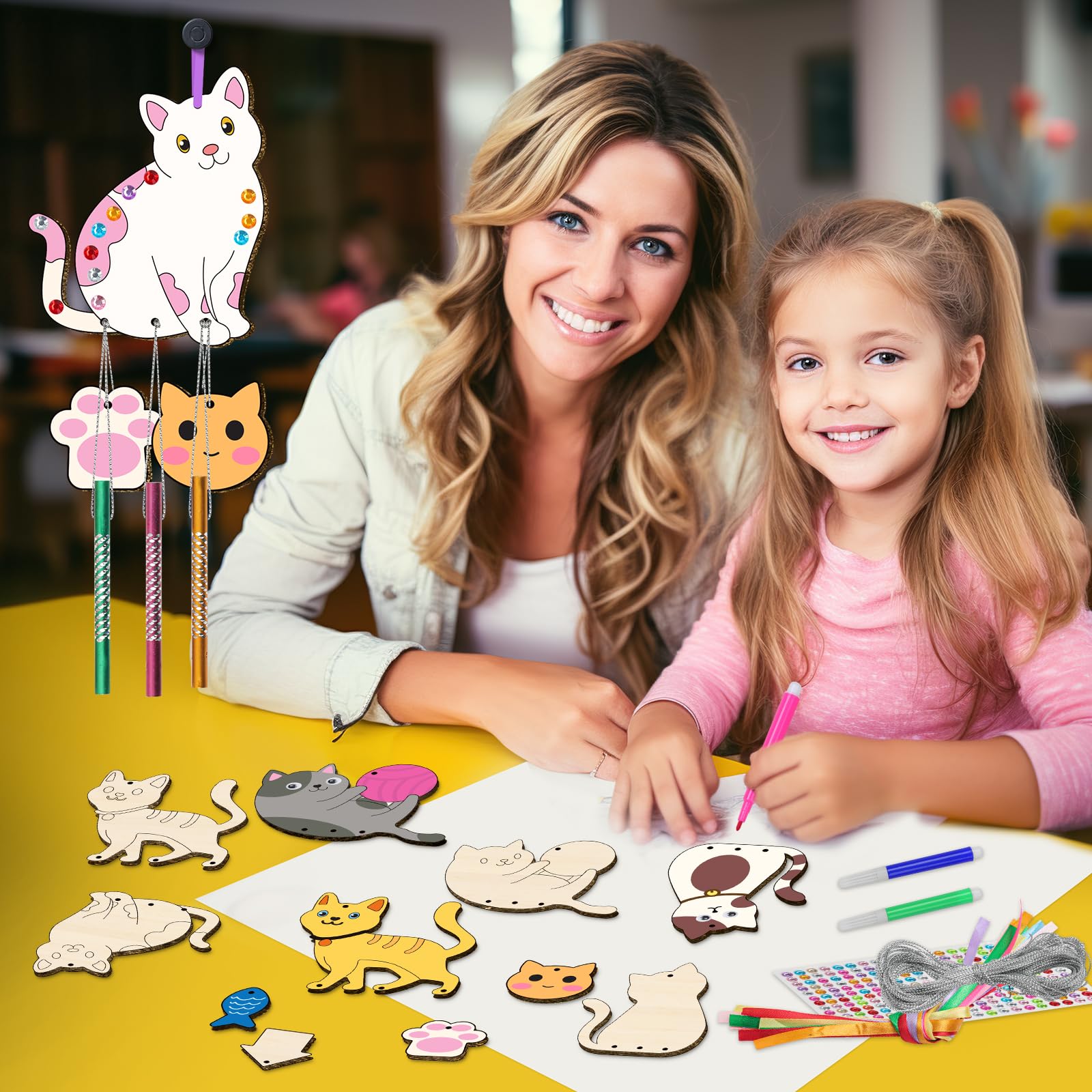 SRIZIAN 12 Kit Bricolage Carillon à Vent, Lapin De Pâques En