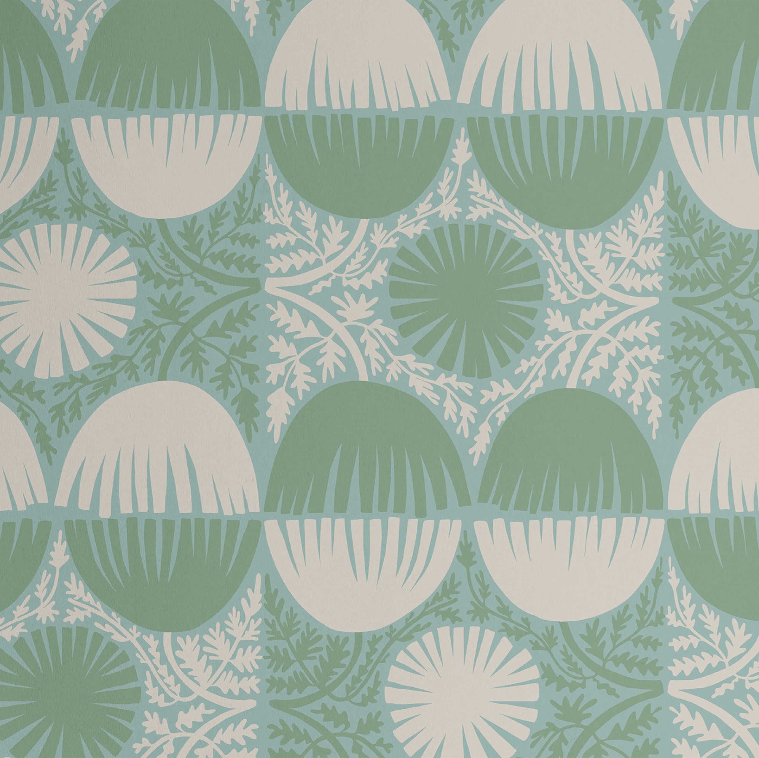Papier peint imperméable et amovible soleil botanique vert