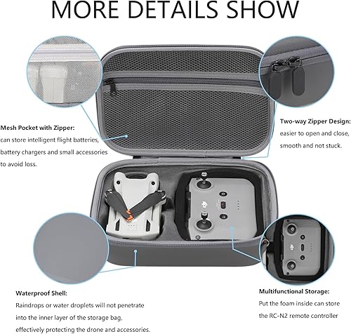 Miniatura 3 de Flyekist Bolsa de almacenamiento para DJI Mini 4 Pro - Funda rígida para drone Mini 4 Pro, funda de transporte de viaje compatible con DJI Mini 4