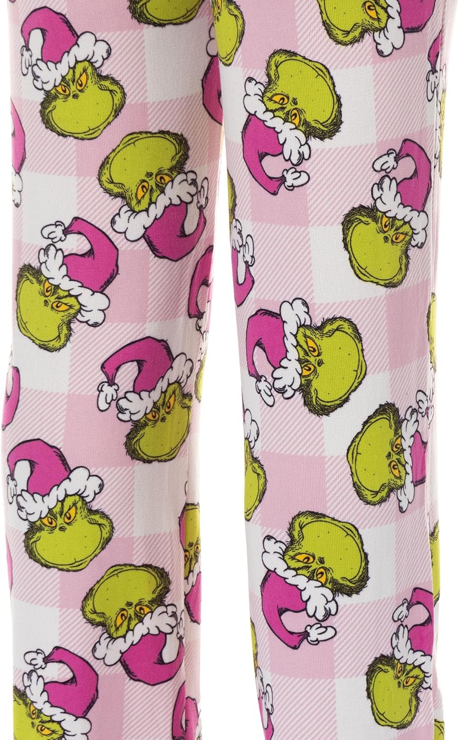 Dr. Seuss The Grinch Pajamas Women's Pink Santa Hacci Knit Lounge Sleep Pants - Image 4