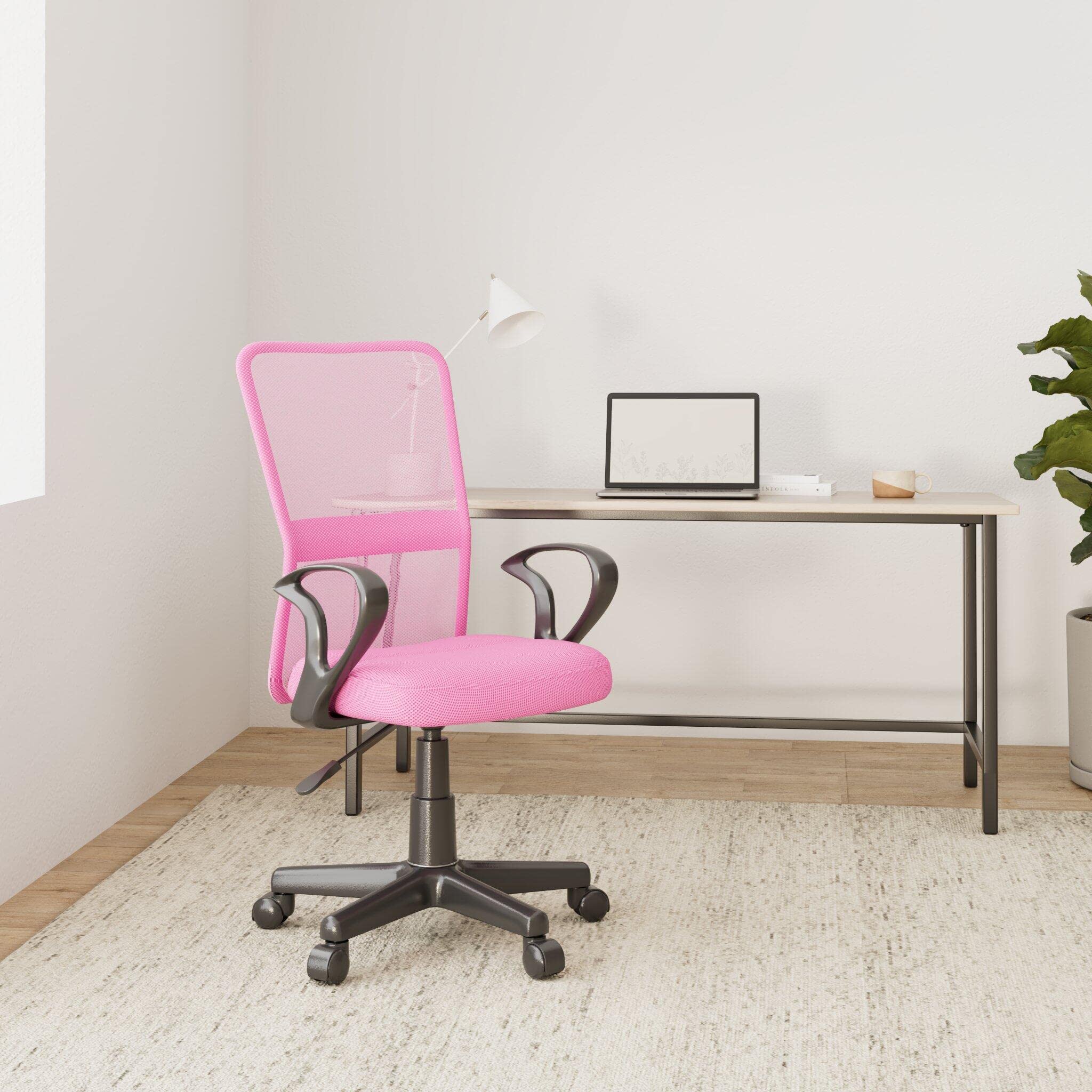TRESKO Silla de Oficina Escritorio giratoria | Silla Giratoria con reposabrazos | para Estudio de Oficina, Regulable en Altura de Forma Continua, Respaldo ergonómico