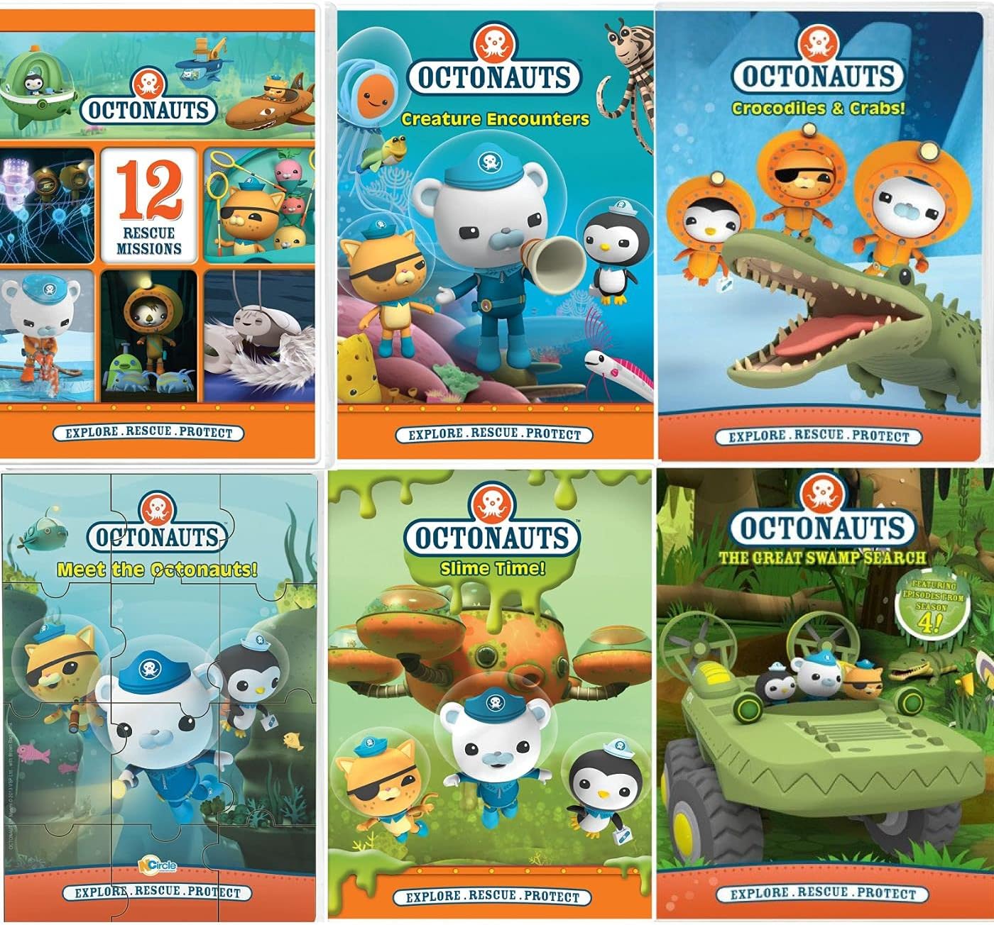Octonauts 6 DVD Set: 12 Rescue Missions/Creature Encounters/Crocodiles and Crabs/Meet The Octonauts/Slime Time/Great Swamp Search (6 DVD Set - Over 9 Hours / 25+ Episodes) Ross Breen