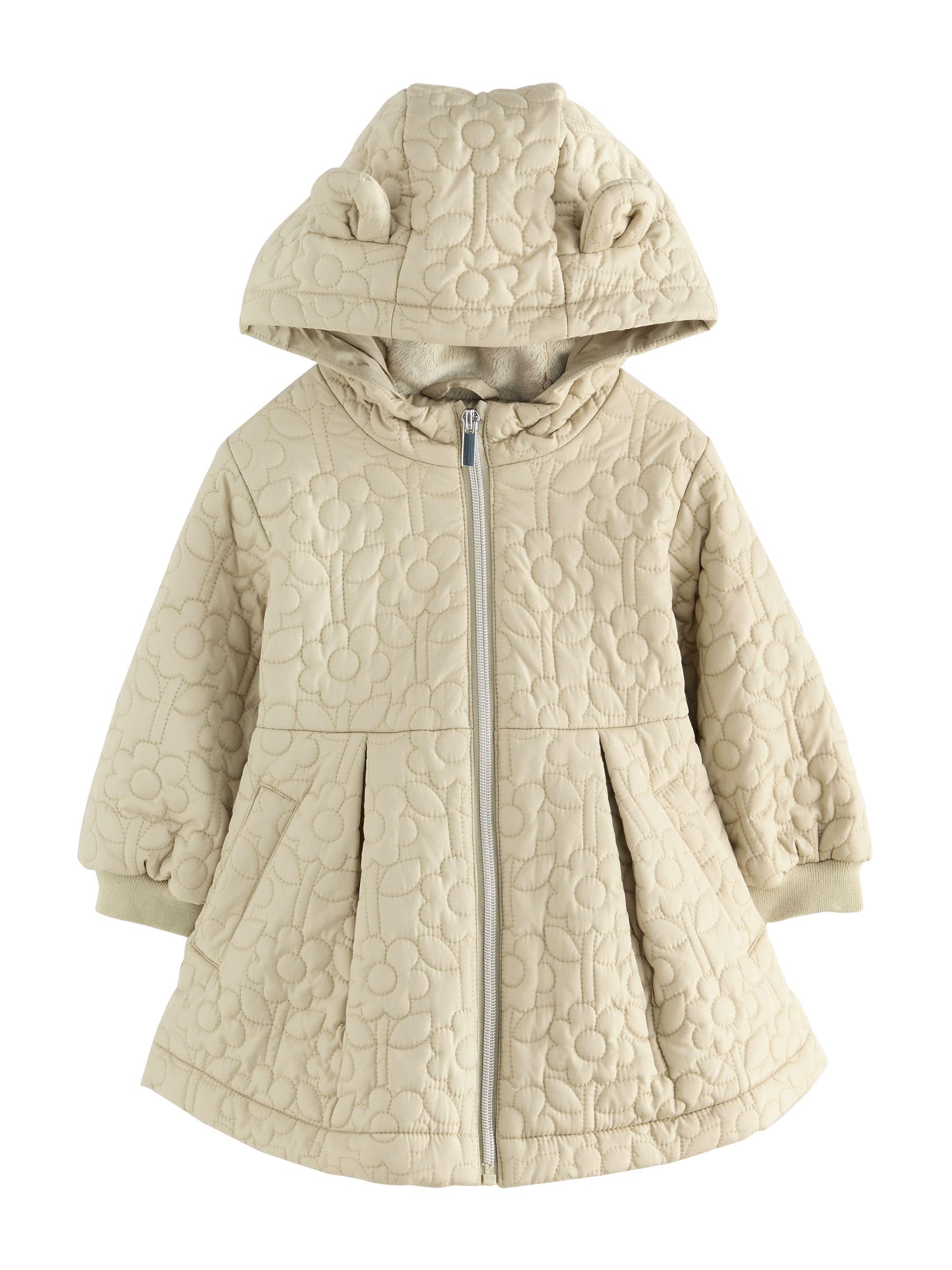 NEXT Ragazza Cappotto impermeabile trapuntato con fondo svasato | Bambino, Standard, Zipper, Lavabile in lavatrice
