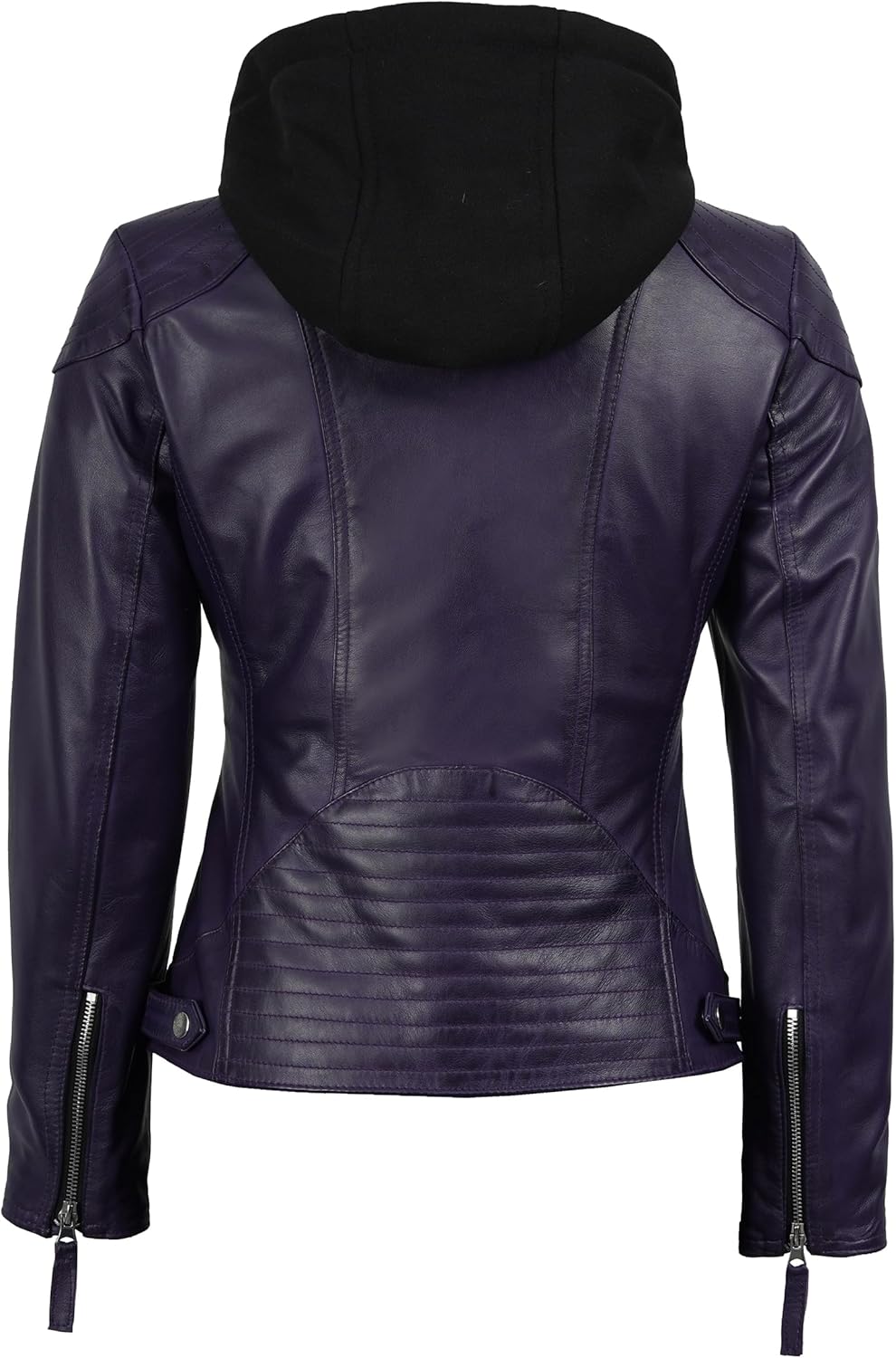 Blingsoul Leather Jacket Women - Real Lambskin Womens Leather Jackets with Detachable Hood - Image 6