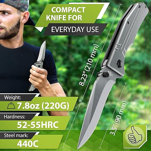 Miniatura 2 de Grand Way Paquete de 2 artículos  EDC Camping Senderismo Caza Knofe Gear Accesorios para hombres  Cuchillos de hoja afilada con mango de madera