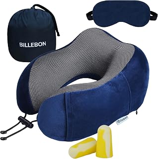 Billebon Neck Pillow for Travel – Comfortable Memory Foam Support, U-Shape Ergonomic Design, Portable for Flight Journeys,... Price In India
