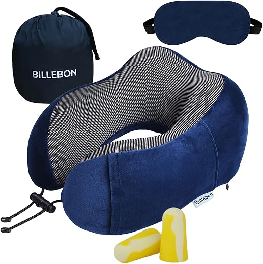 Billebon Neck Pillow for Travel – Comfortable Memory Foam Support, U-Shape Ergonomic Design, Portable for Flight Journeys,...
