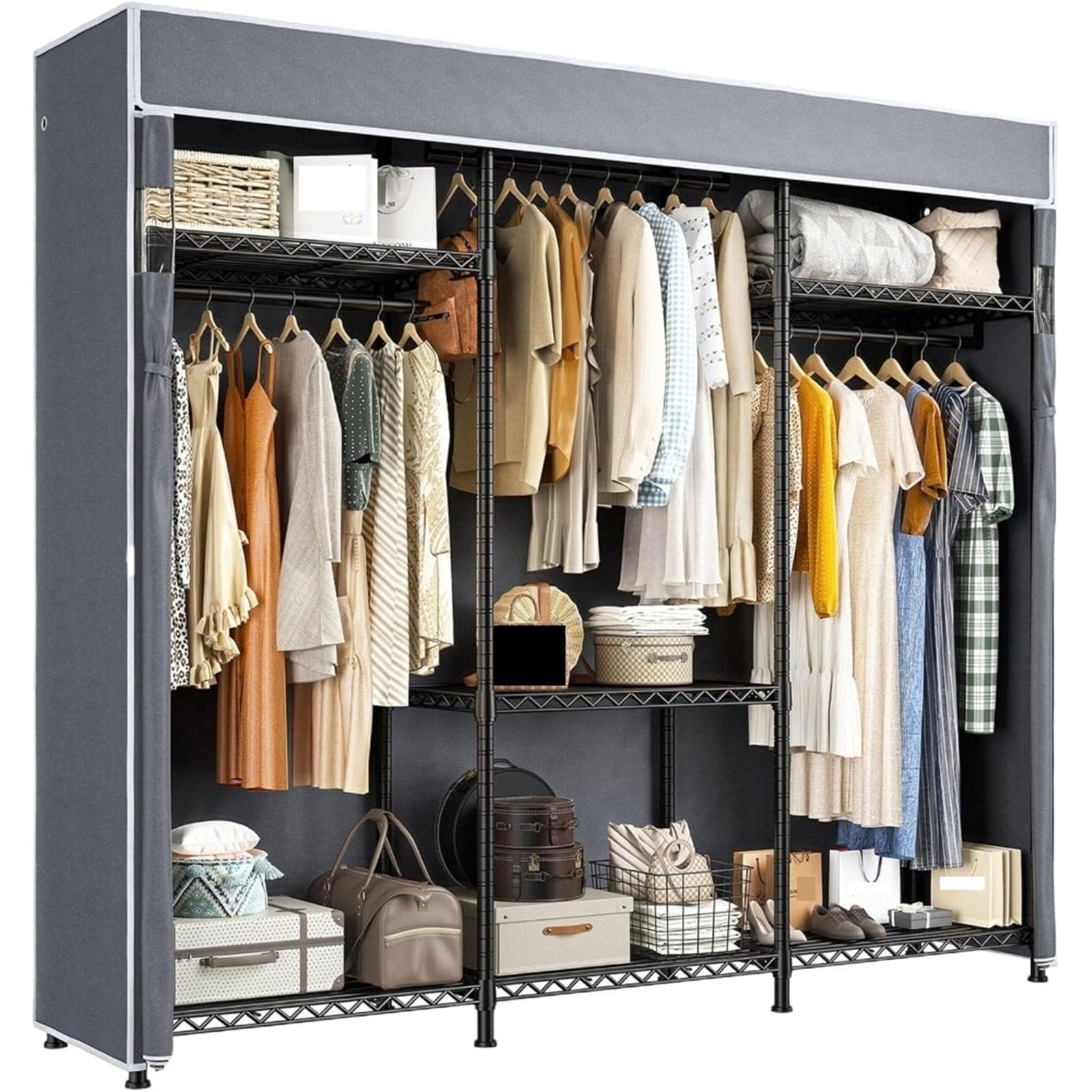 Armario portátil para dormitorio con percha para organizar ropa de invierno