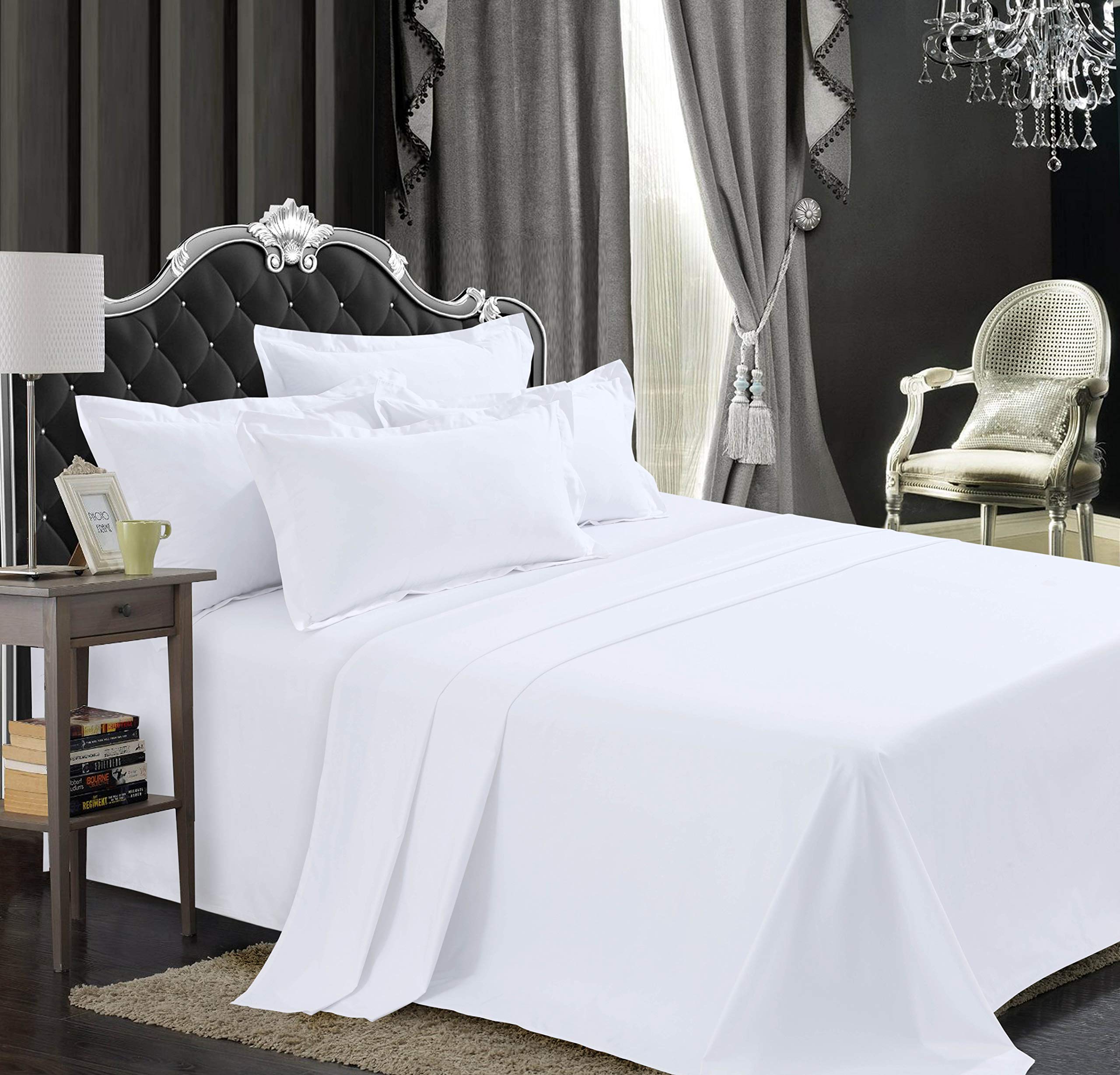 800 Thread Count Pure Egyptian Cotton Super Soft Hotel Quality Flat Sheet (Super King Flat Sheet)