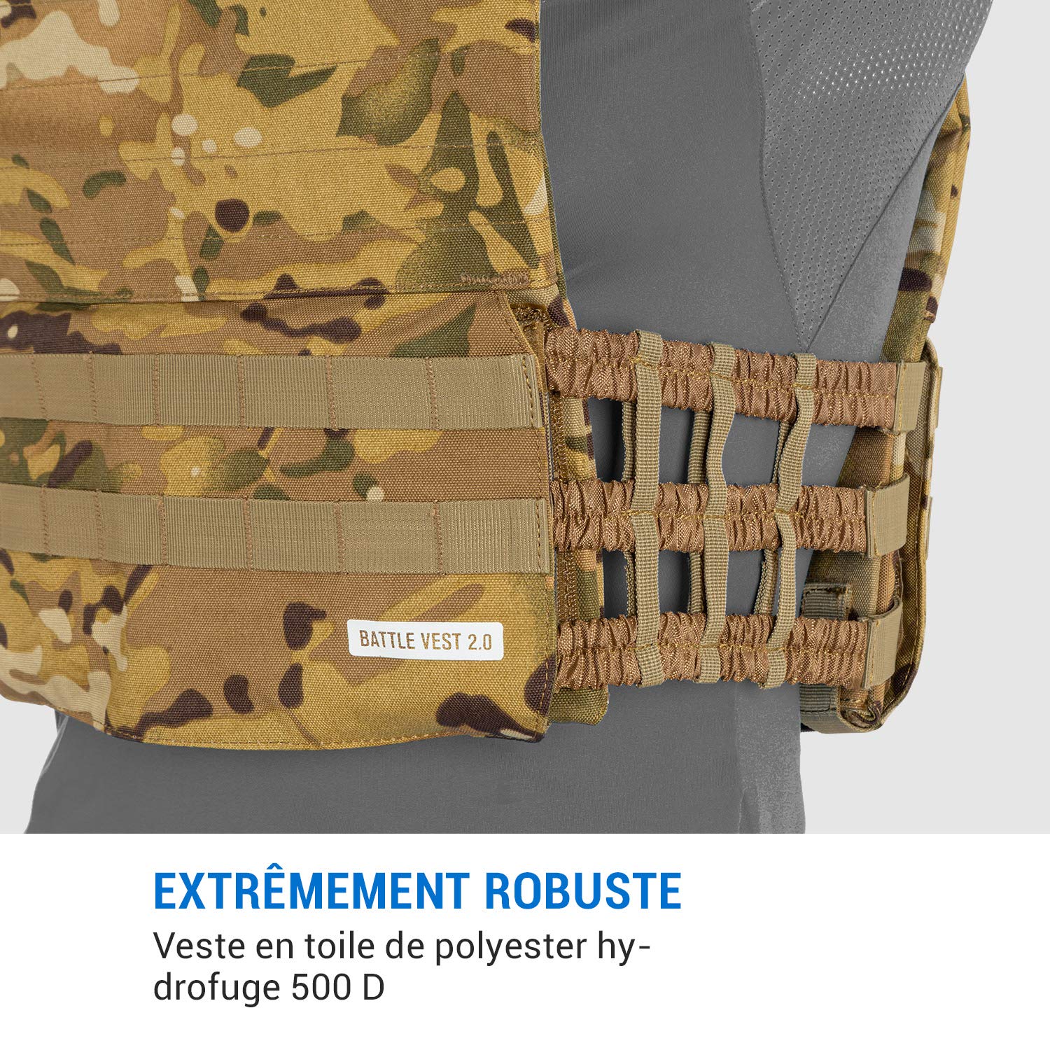 CAPITAL SPORTS Battlevest 2.0 - Veste lestée, 2 Paires de plaques de Poids incluses, Confort élevé et répartition optimale du Poids grâce au Rembourrage épais